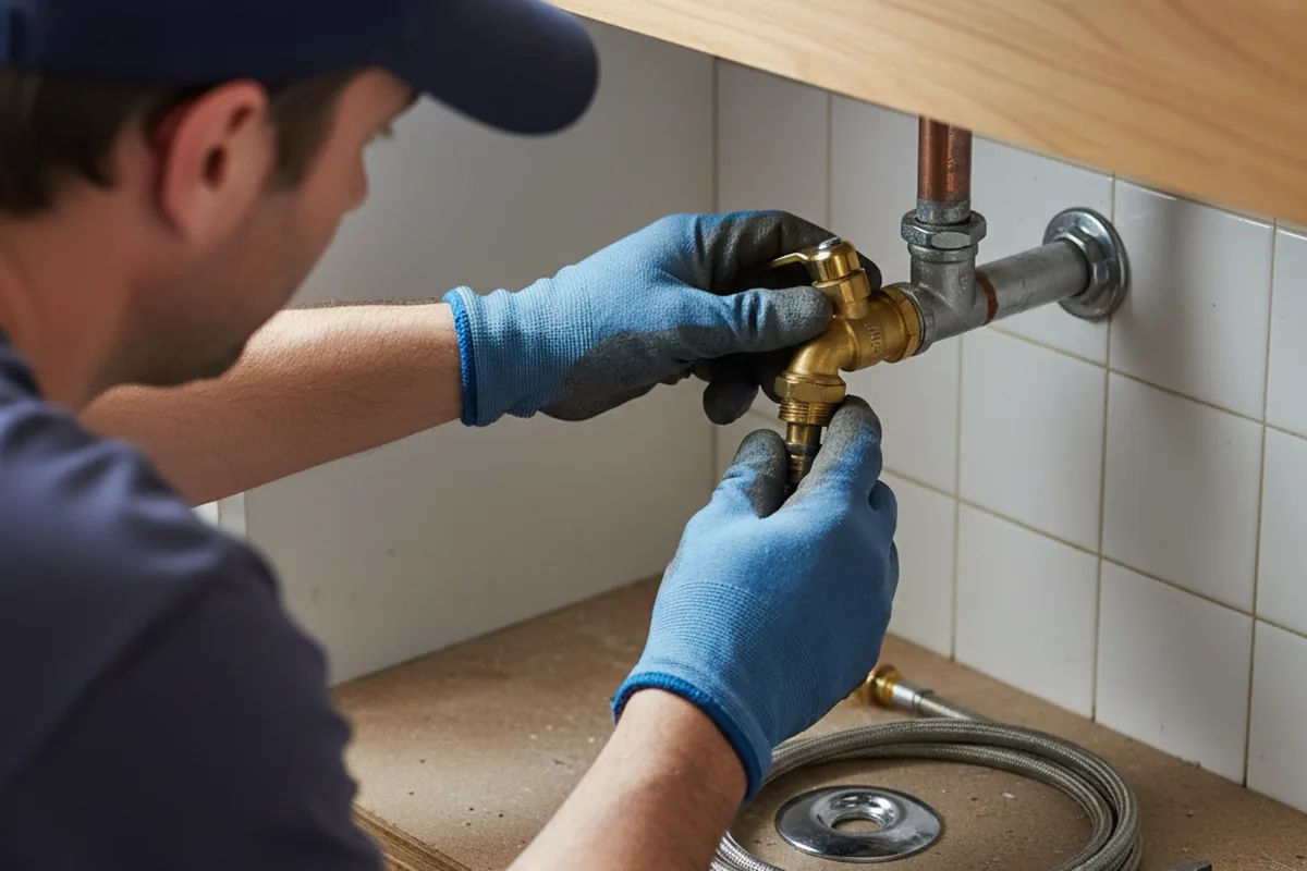 Shutoff valve and fitting work during Burst Pipe Repair in Orange Beach